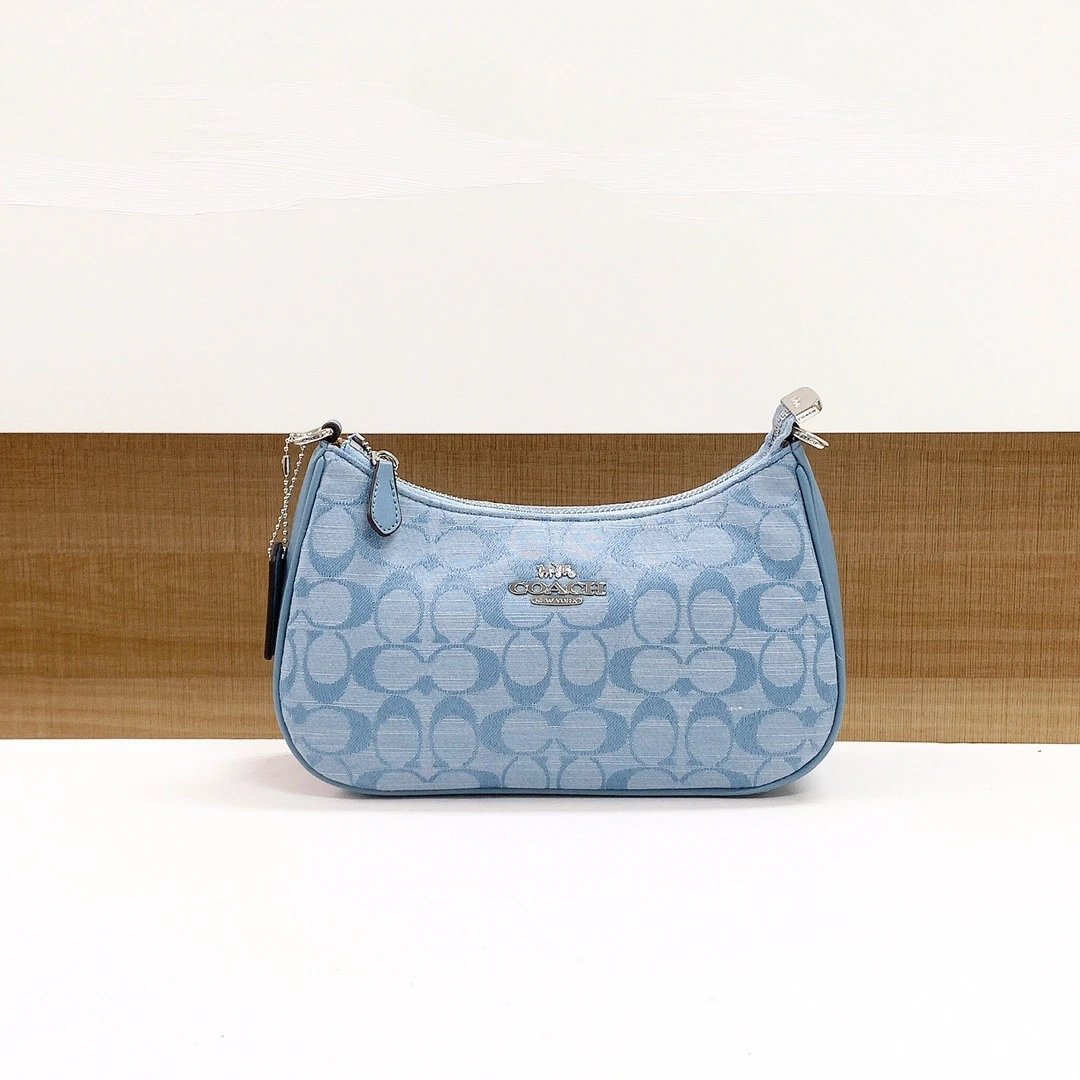 Coach Handbags Signature canvas satchel with detachable shoulder strap — 14 Shangbule Light Blue
