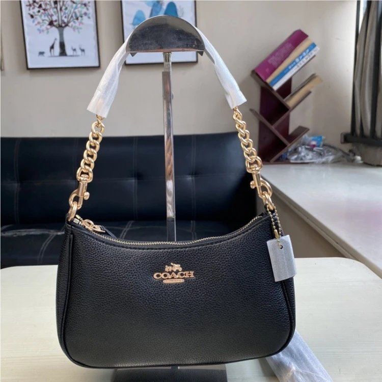 Coach Handbags Signature canvas satchel with detachable shoulder strap — 19 Lychee-pattern black