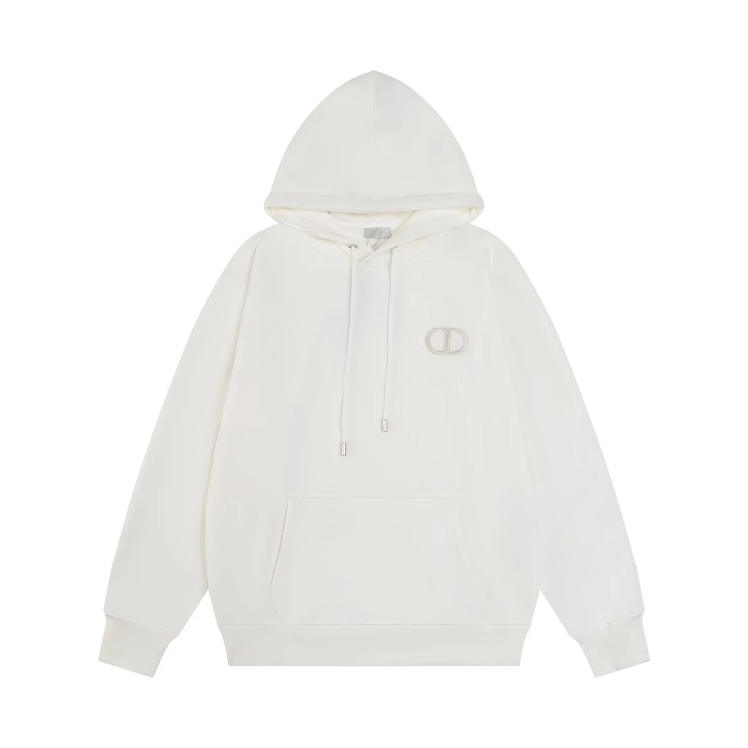 Dior White Hoodie with Front Pocket