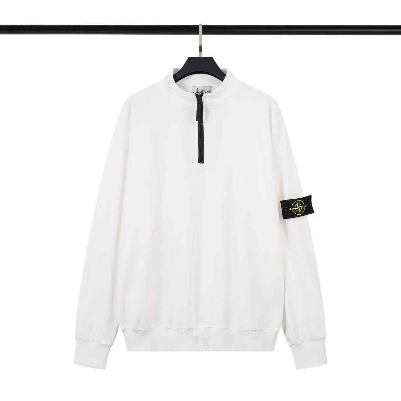 Stone Island White Half-Zip Sweatshirt
