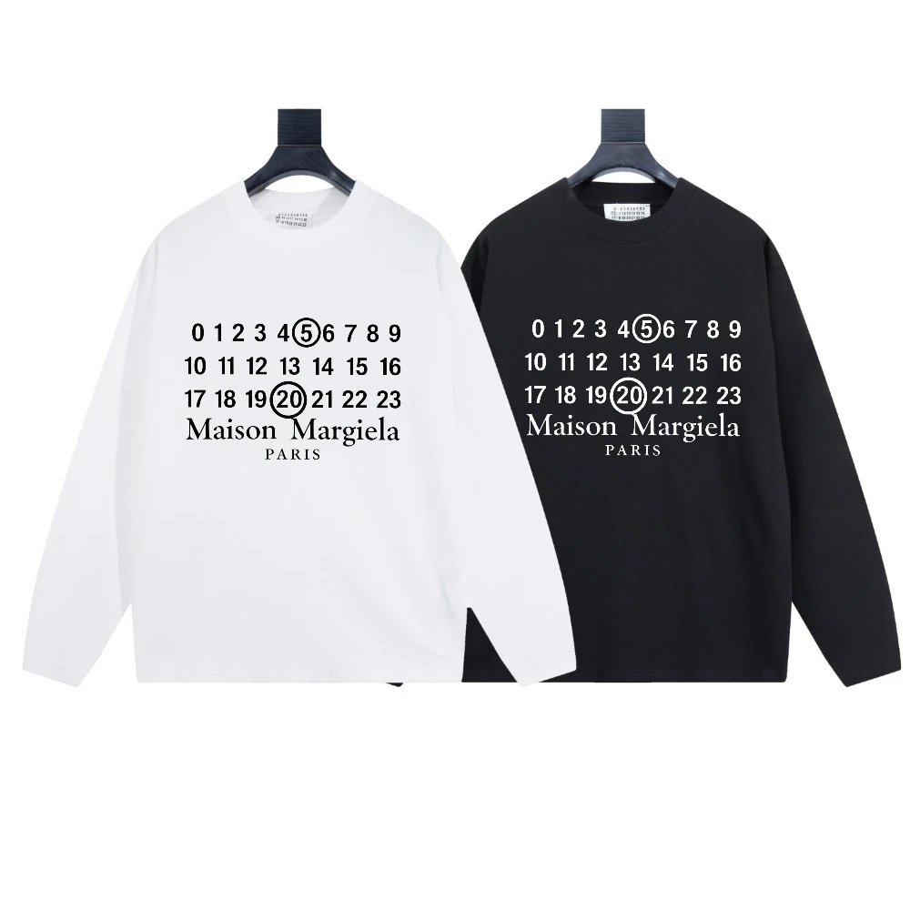 Maison Margiela White and Black Long Sleeve T-Shirt