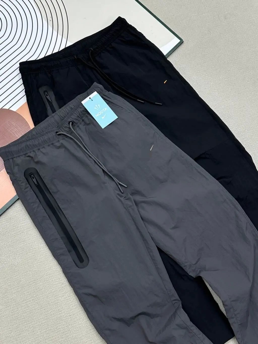 Nocta Black and Grey Drawstring Track Pants