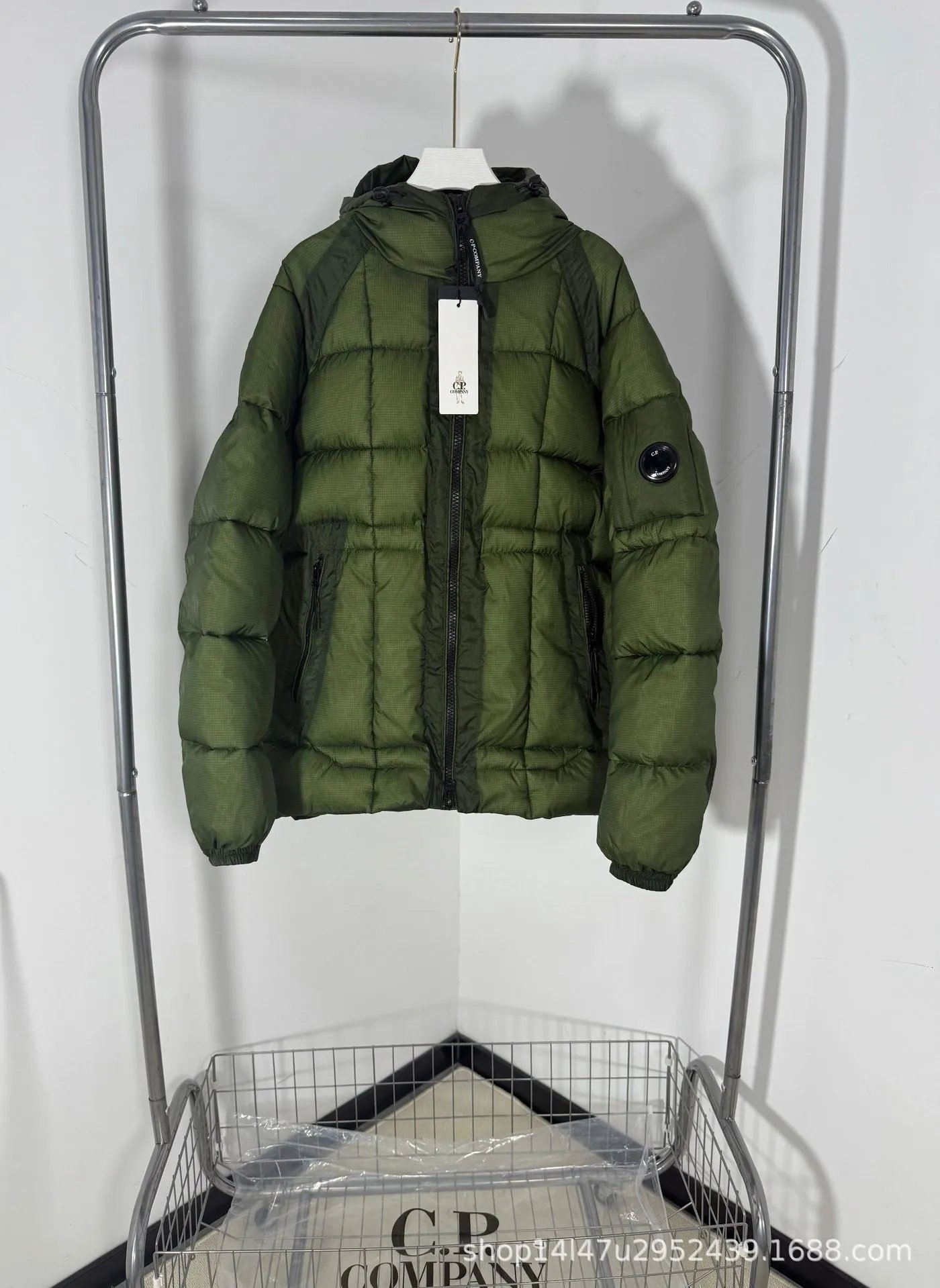 C.P. Company Hooded Box-Quilted Down Jacket