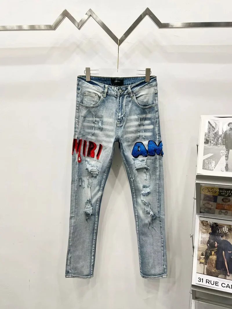 Amiri Light Blue Distressed Jeans