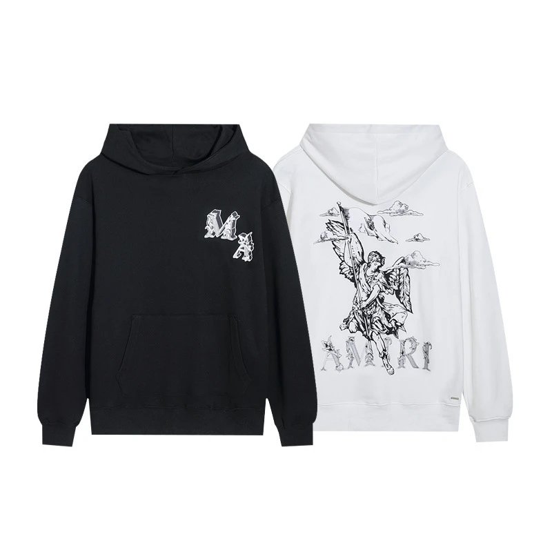 Amiri Black and White Graphic Hoodie