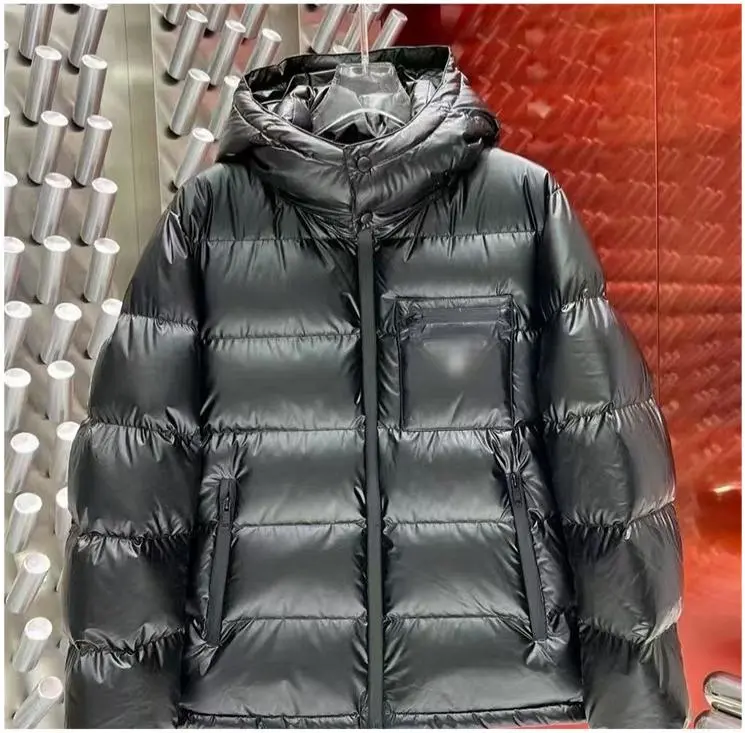 Prada Re-Nylon hooded cropped down jacket