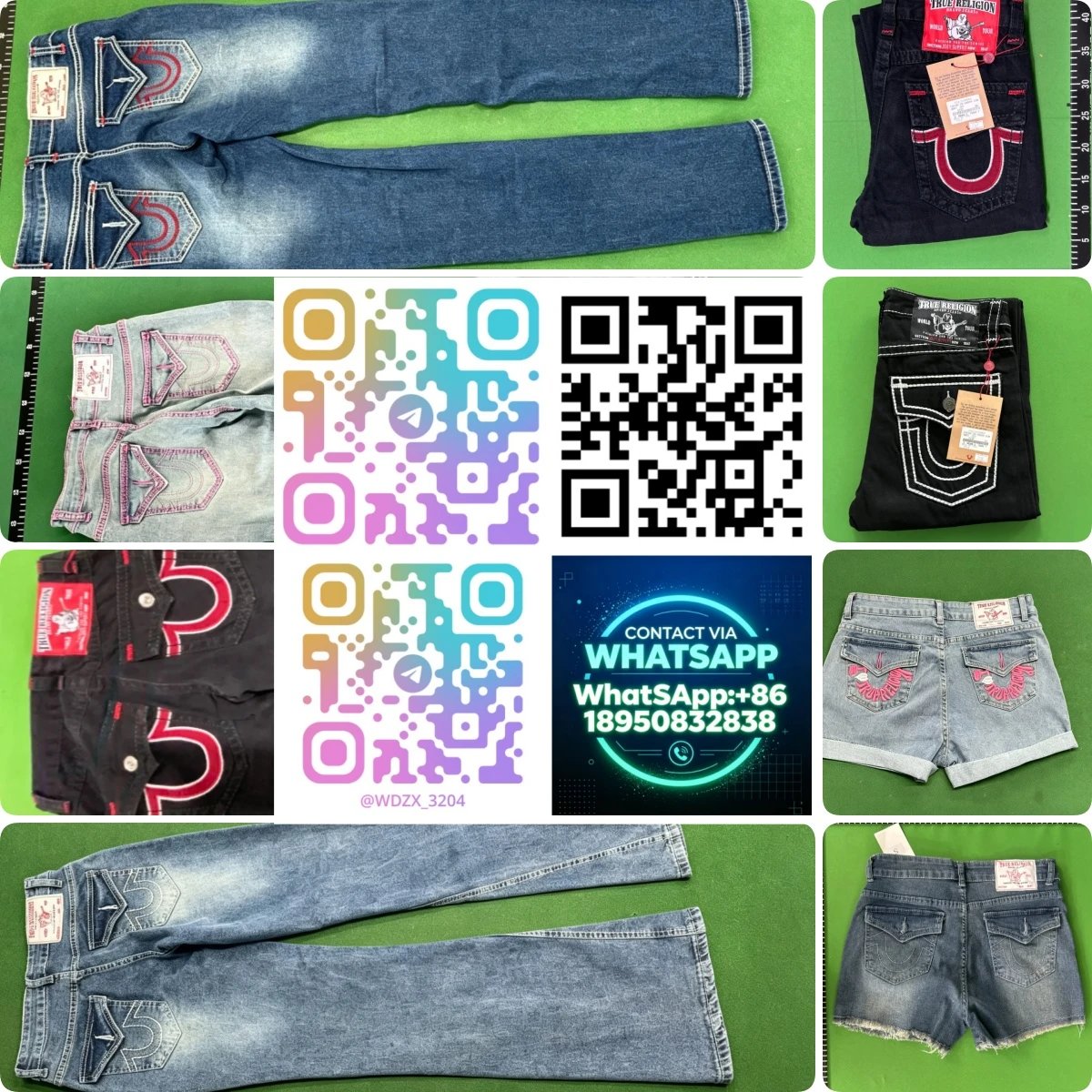 YT-zq07 True Religion Distressed White Stitching Sexy Women's Bell-Bottom Jeans Street Style +86 18950832838