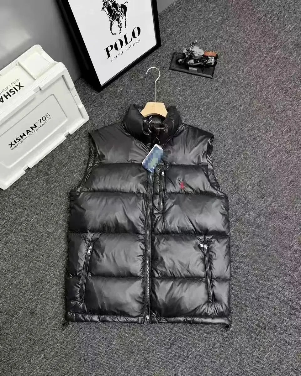 Moncler Vests Quilted Puffer Vest — Ralph Lauren – Black with Red Label