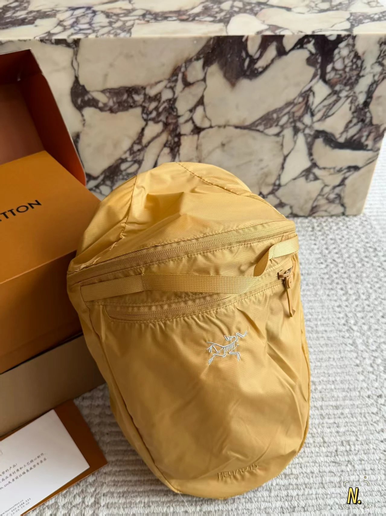 Dior Backpacks Oblique canvas flap backpack with front pocket — A-rc'teryx Heliad Yellow(15 L)