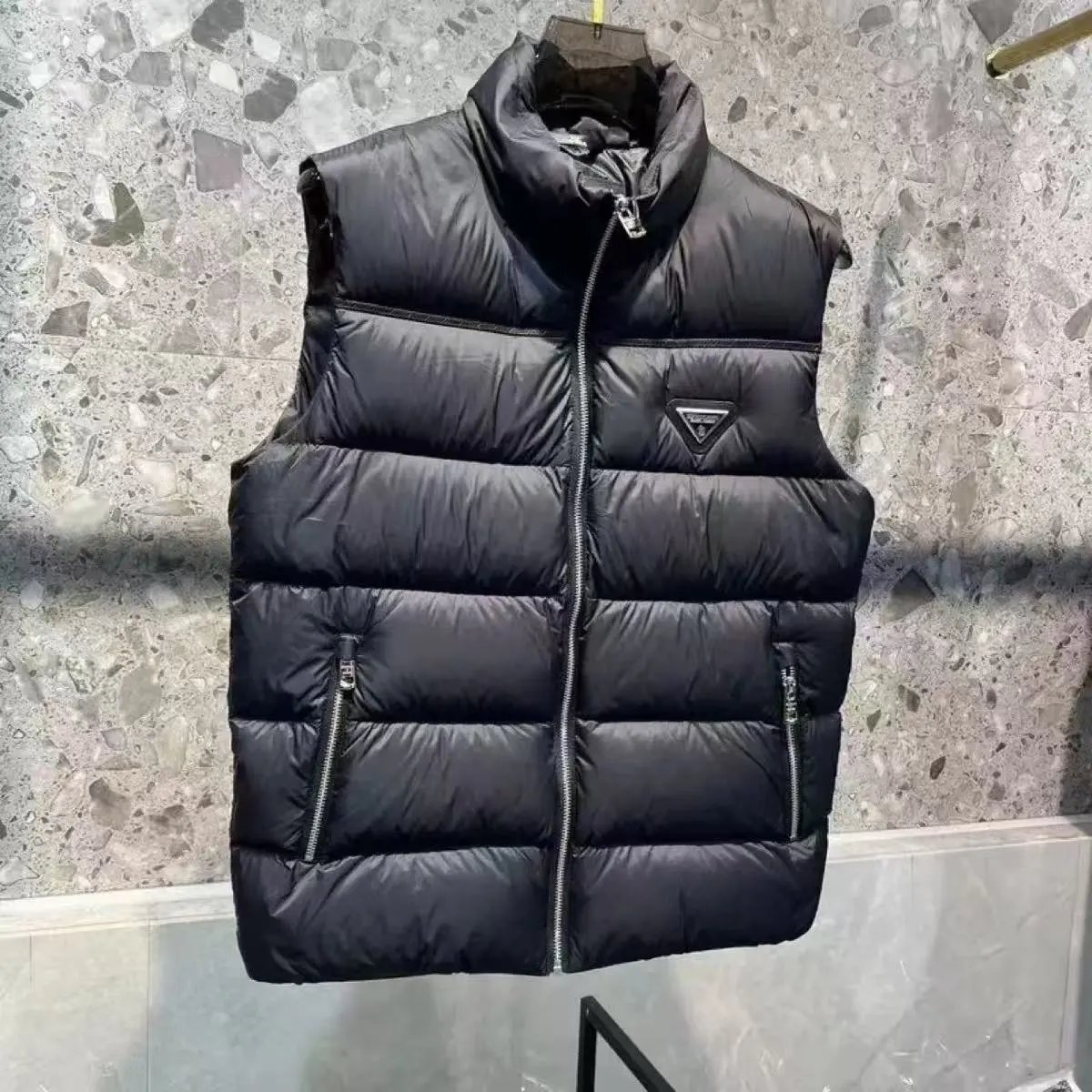Moncler Vests Quilted Puffer Vest — Prada-Black
