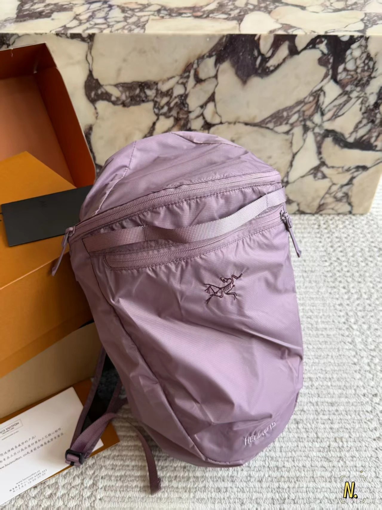 Dior Backpacks Oblique canvas flap backpack with front pocket — A-rc'teryx Heliad purple(15 L)