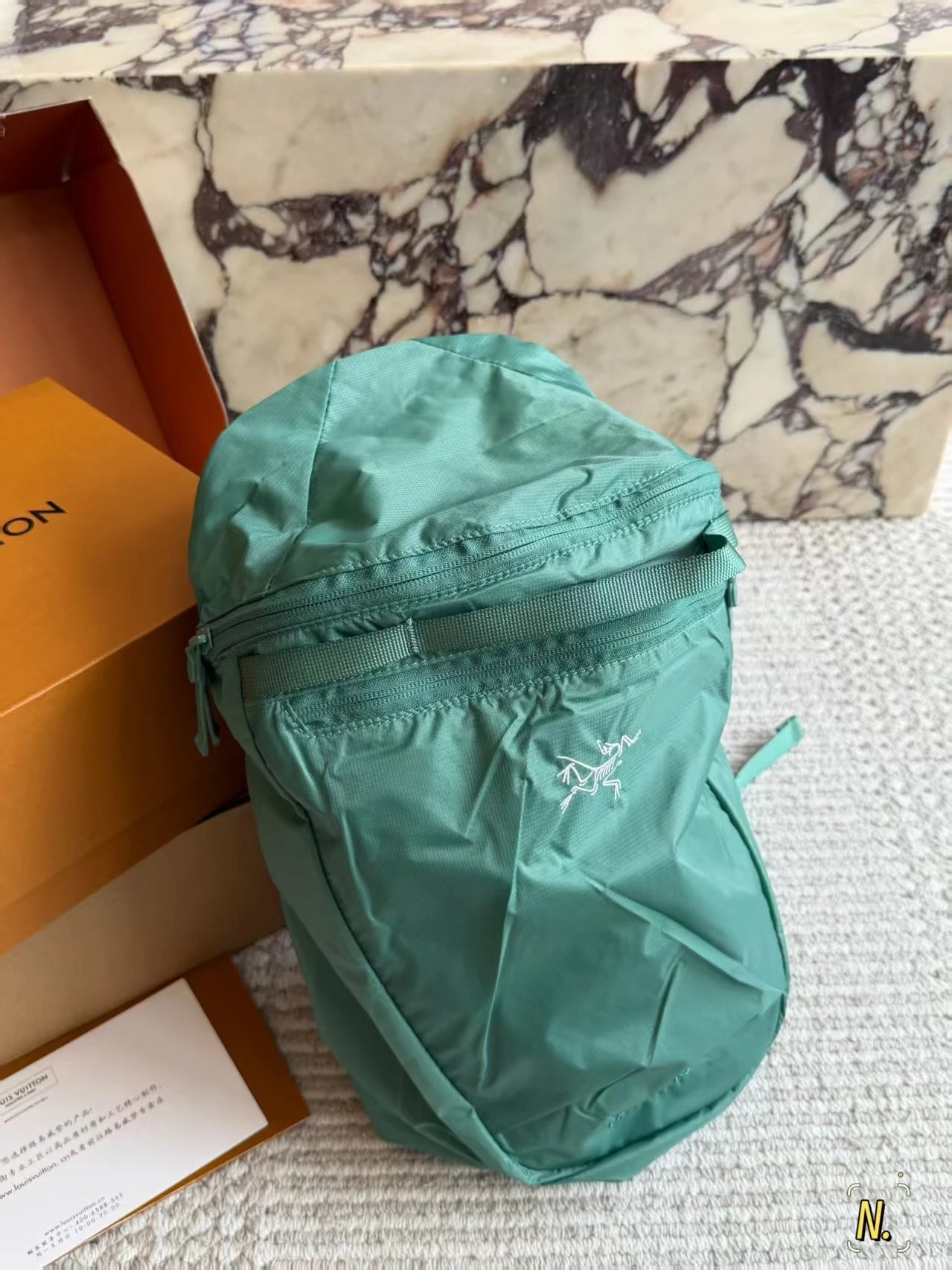 Dior Backpacks Oblique canvas flap backpack with front pocket — A-rc'teryx Heliad Mint green(15 L)