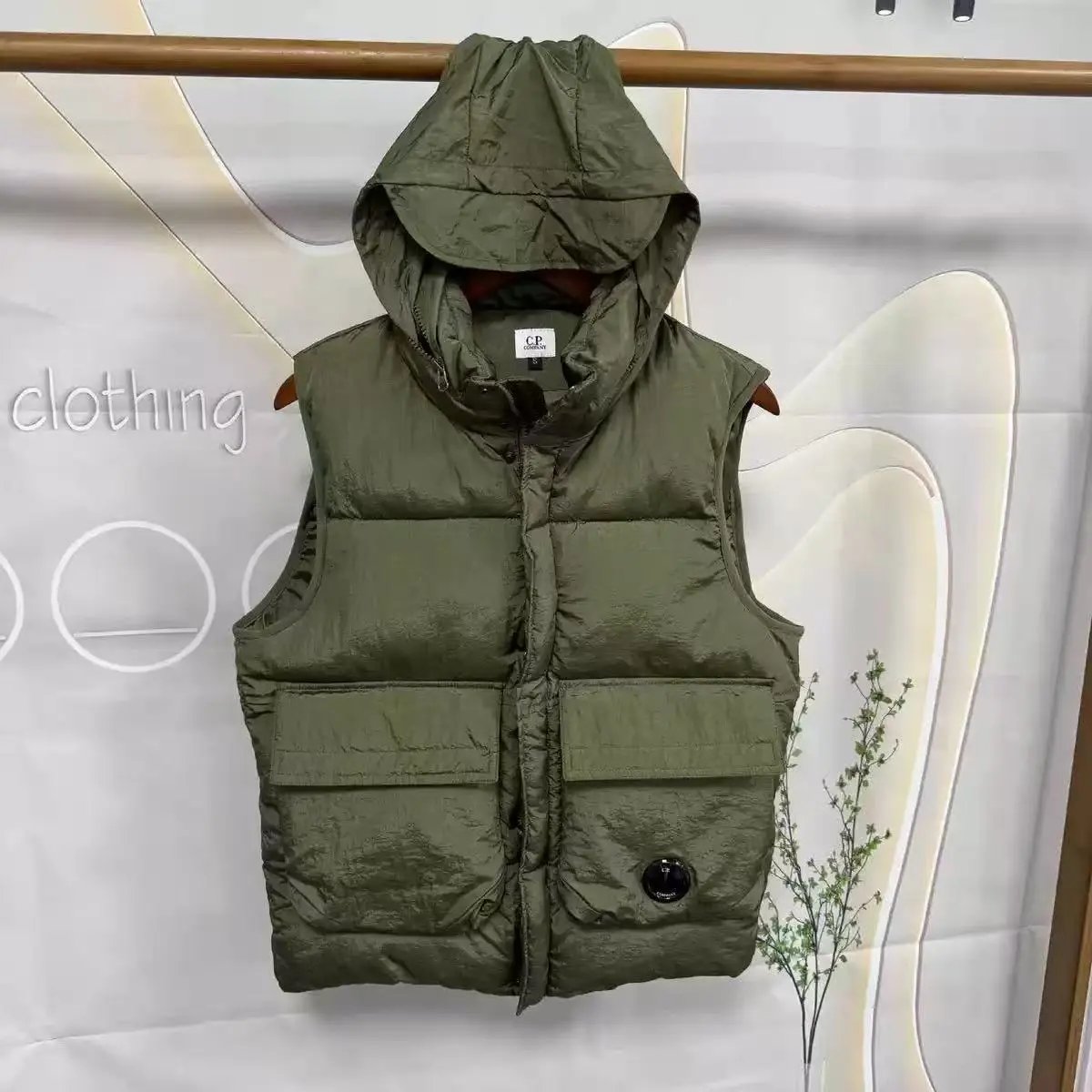 Moncler Vests Quilted Puffer Vest — CP. Company-army green