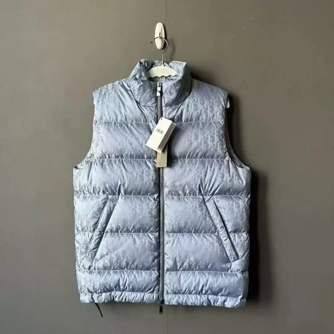 Moncler Vests Quilted Puffer Vest — Dior-Light blue