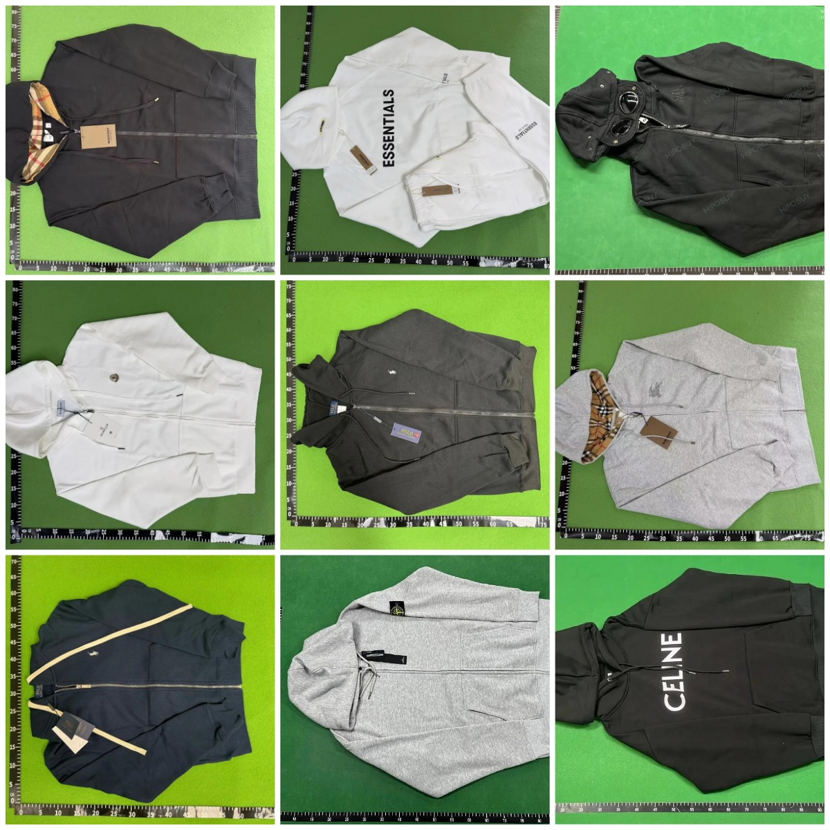 Collection of high quality branded zipper cardigans and sweatshirts with long sleeves