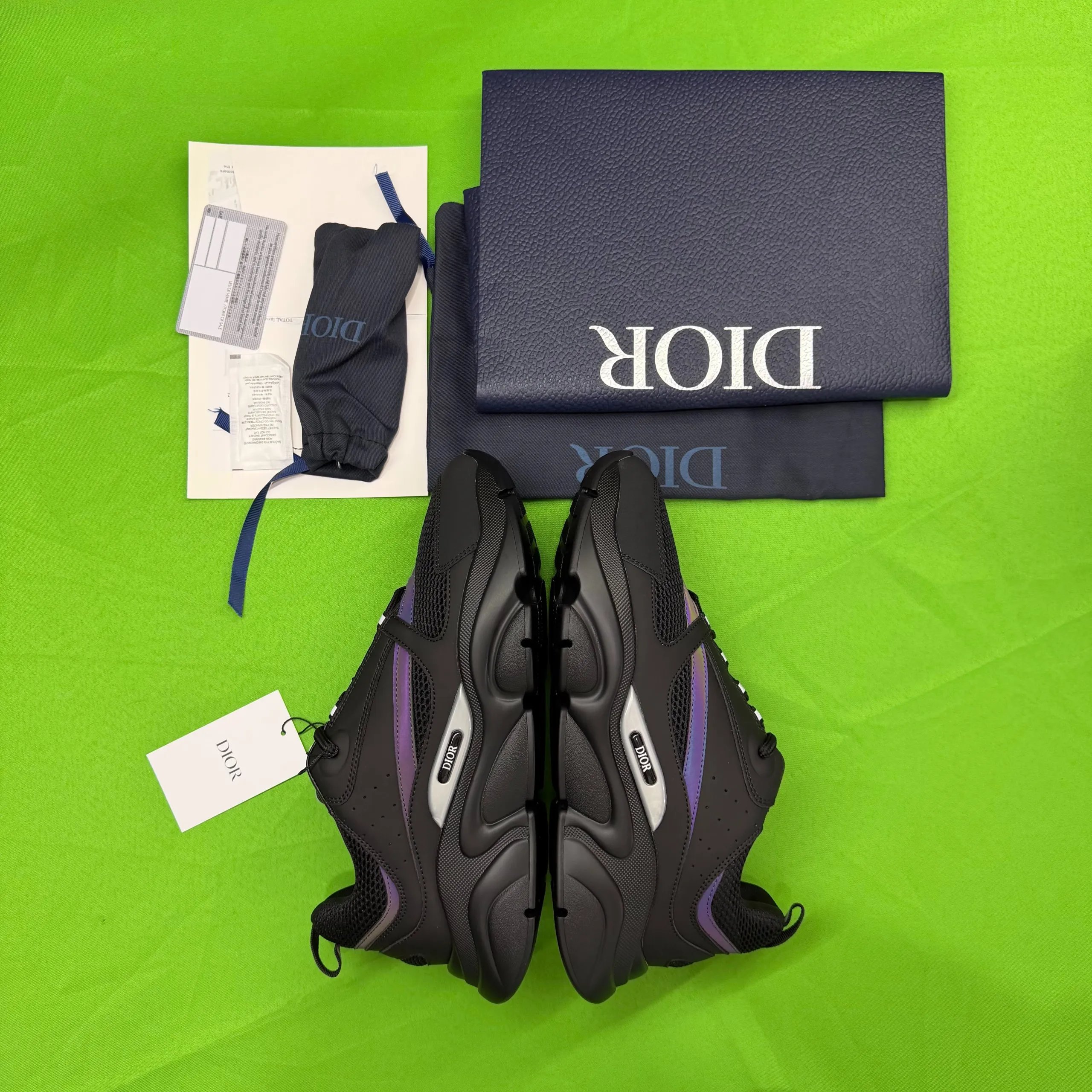 Dior B22 Technical Mesh and Leather Black Iridescent