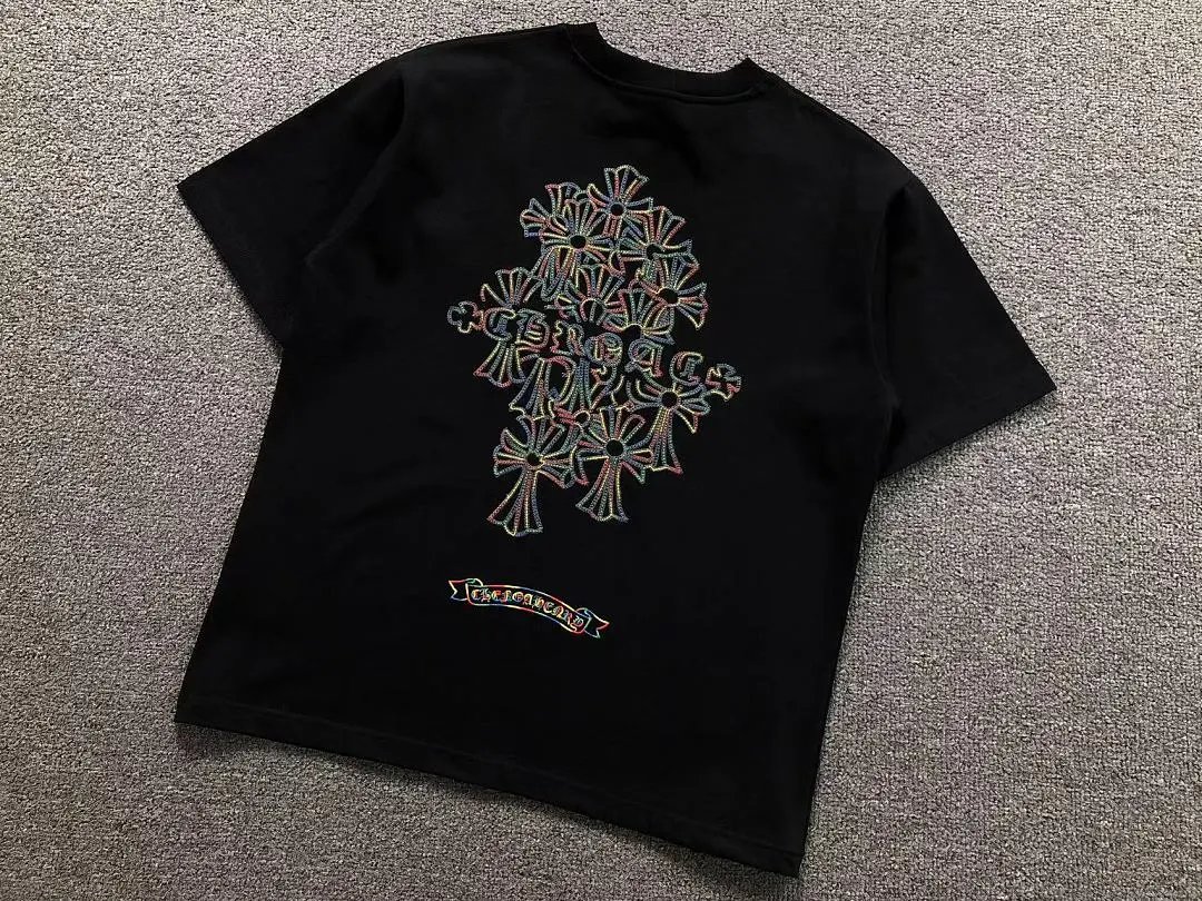 Chrome Hearts T-Shirts Multicolor Cross Graphic Short-Sleeve T-Shirt image 2