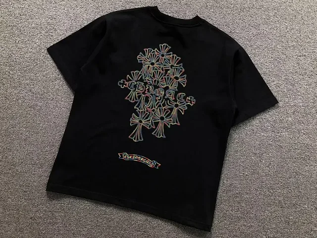 Chrome Hearts T-Shirts Multicolor Cross Graphic Short-Sleeve T-Shirt product detail image 2