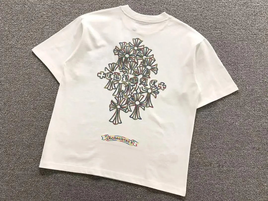 Chrome Hearts T-Shirts Multicolor Cross Graphic Short-Sleeve T-Shirt image 3