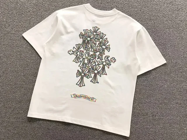 Chrome Hearts T-Shirts Multicolor Cross Graphic Short-Sleeve T-Shirt product detail image 3