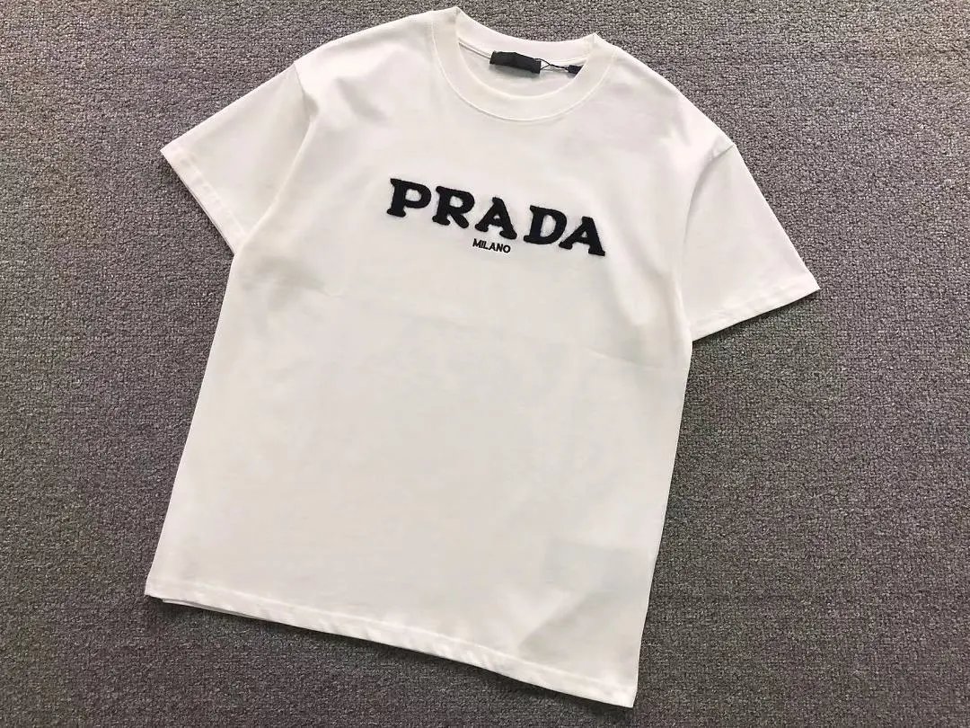 Prada T-Shirts Short-Sleeve Crewneck Logo T-Shirt image 2