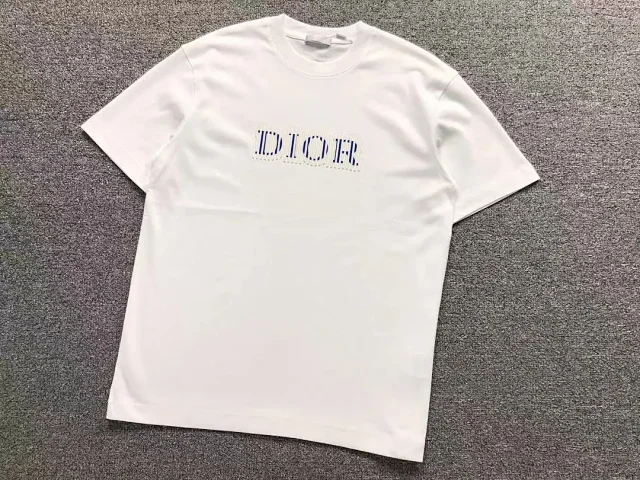 Dior T-Shirts Striped Logo Crewneck T-Shirt product detail image 2