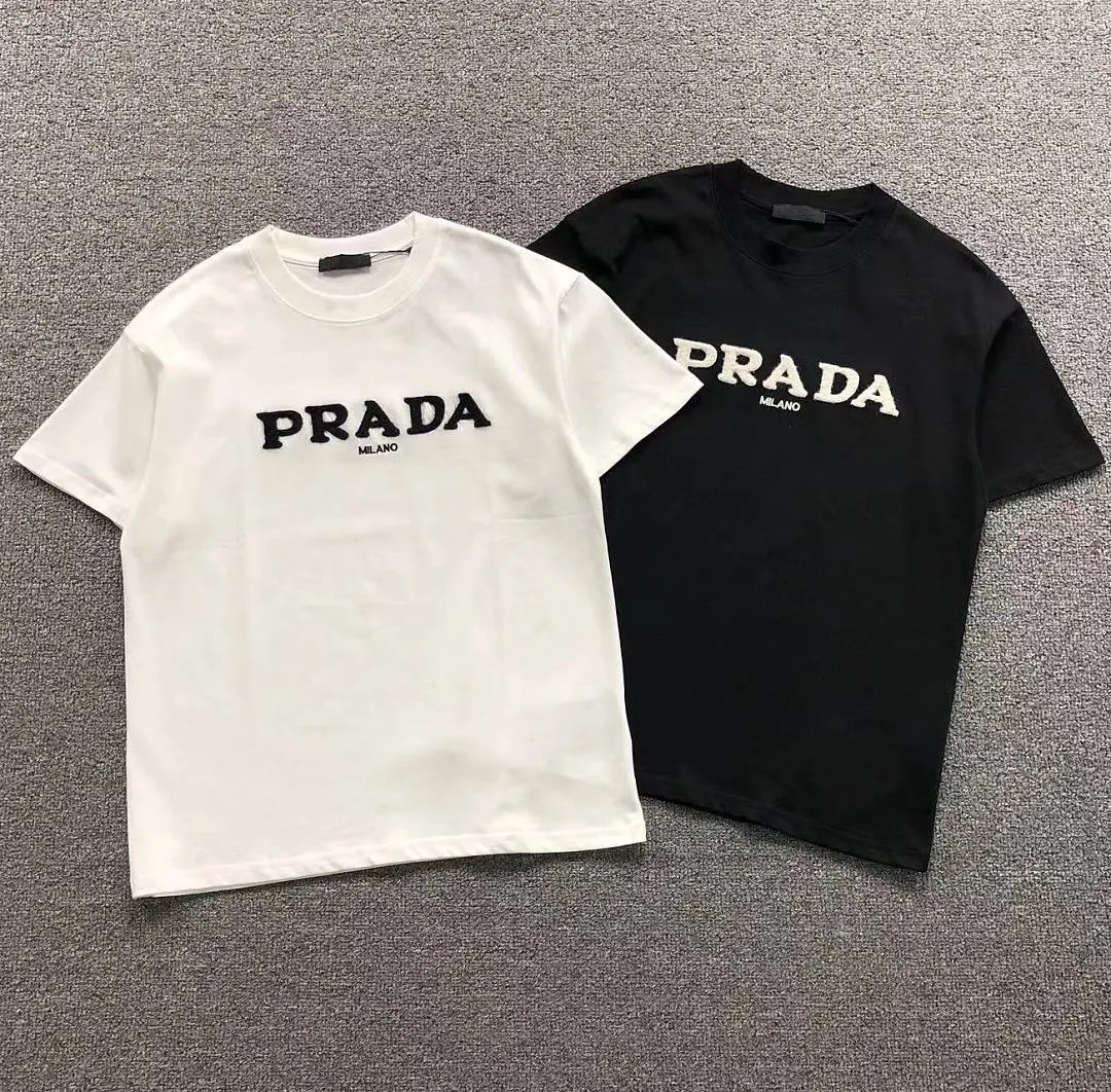 Prada T-Shirts Short-Sleeve Crewneck Logo T-Shirt image 1