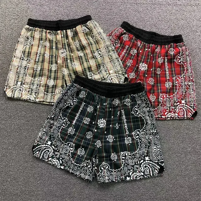 Unbranded Shorts Plaid paisley-print elastic-waist product detail image 1