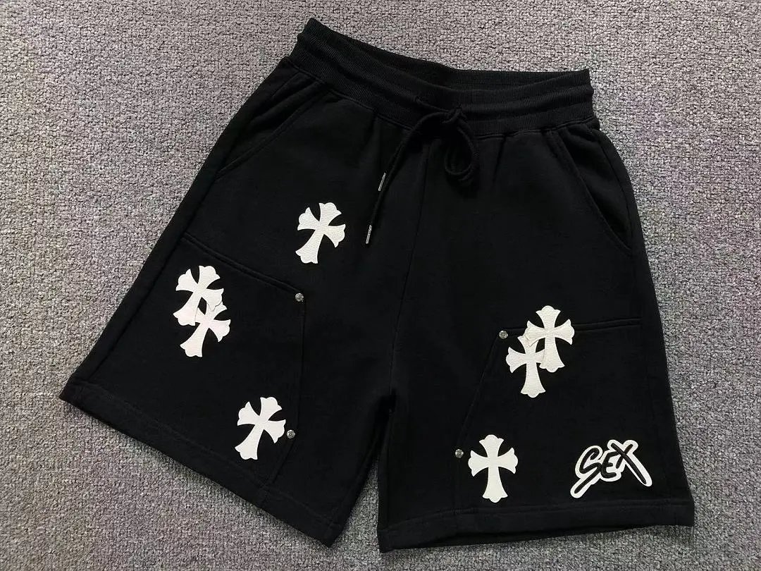 Unbranded Shorts Drawstring with cross appliqué patches image 4