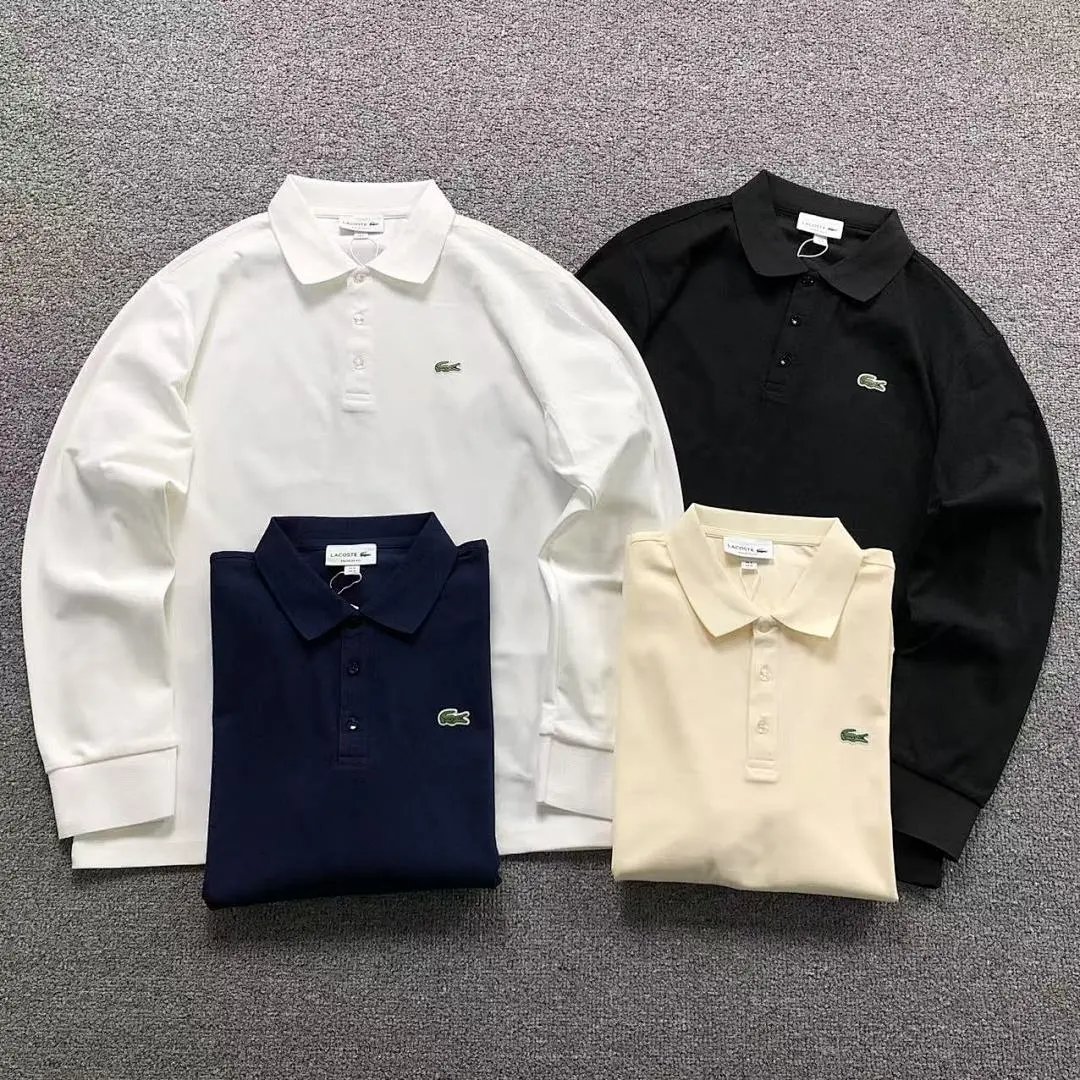Lacoste Shirts Long-Sleeve Polo Shirt with Crocodile Chest Logo image 1