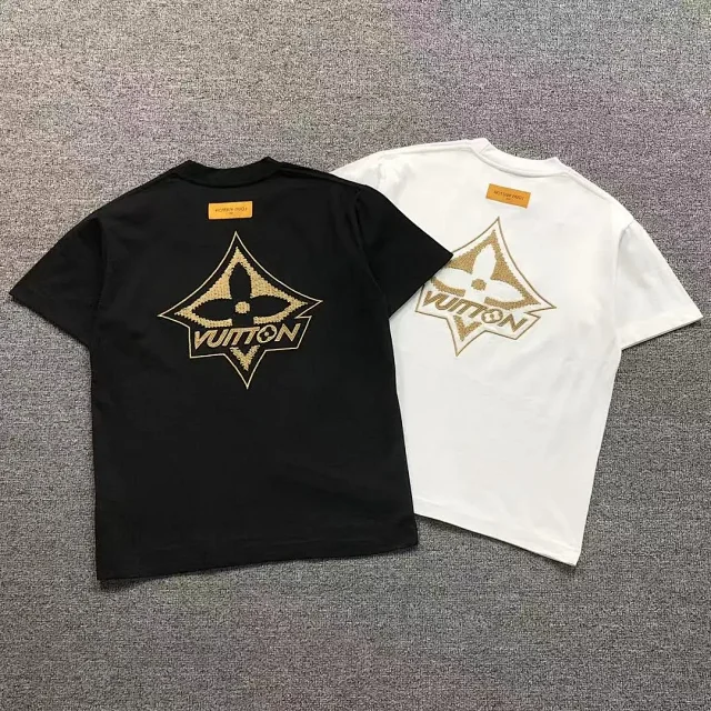 Louis Vuitton T-Shirts Short-Sleeve T-Shirt with Embroidered Monogram Flower and Graphic product detail image 1