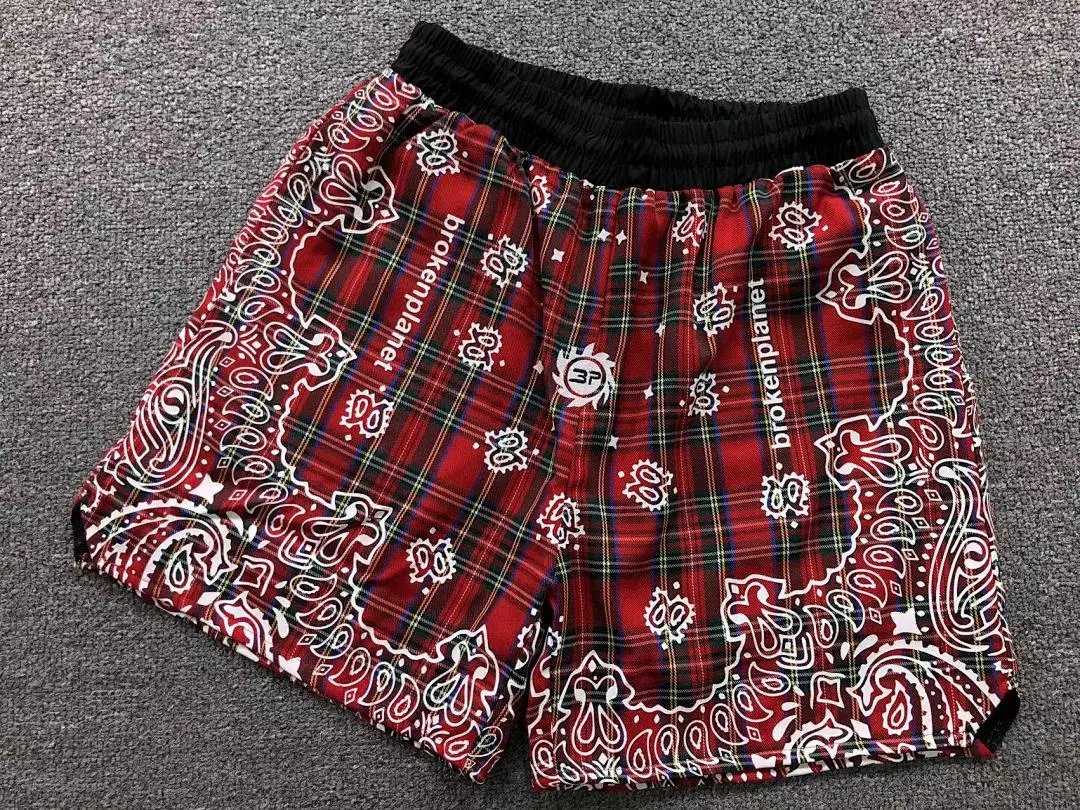Unbranded Shorts Plaid paisley-print elastic-waist image 4