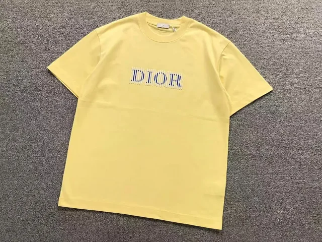Dior T-Shirts Striped Logo Crewneck T-Shirt product detail image 3