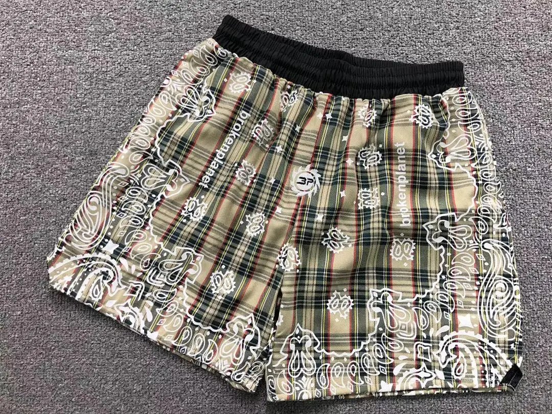 Unbranded Shorts Plaid paisley-print elastic-waist image 2