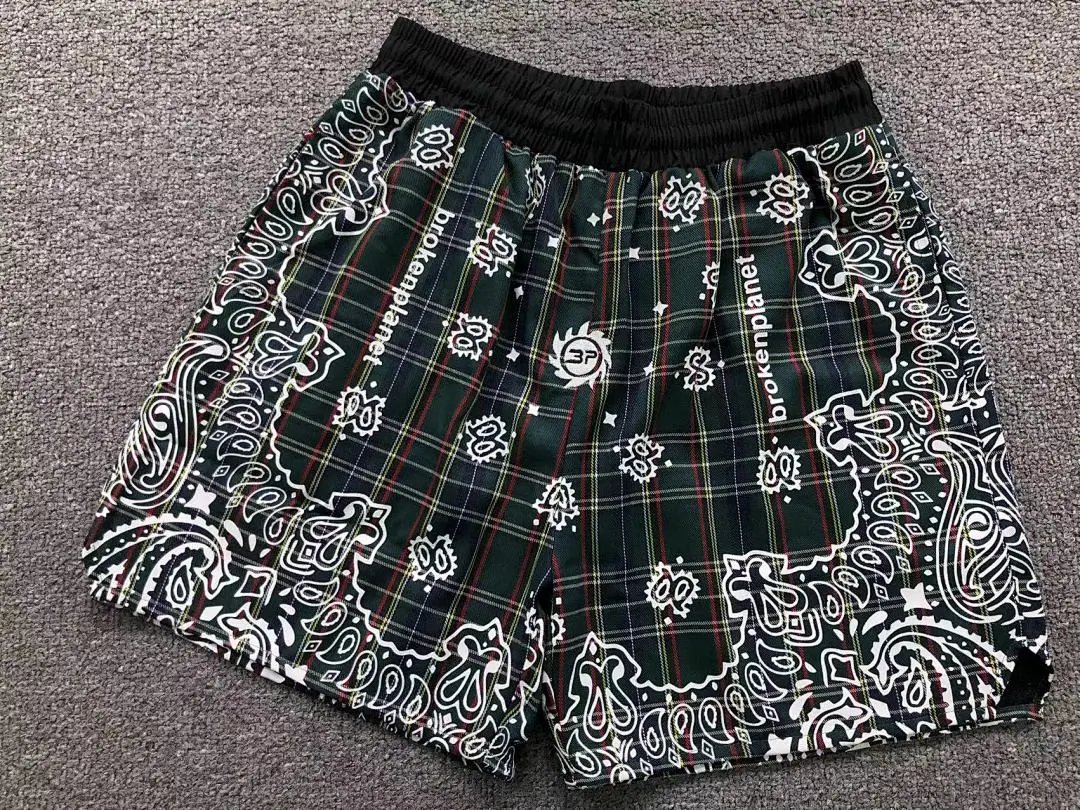 Unbranded Shorts Plaid paisley-print elastic-waist image 3