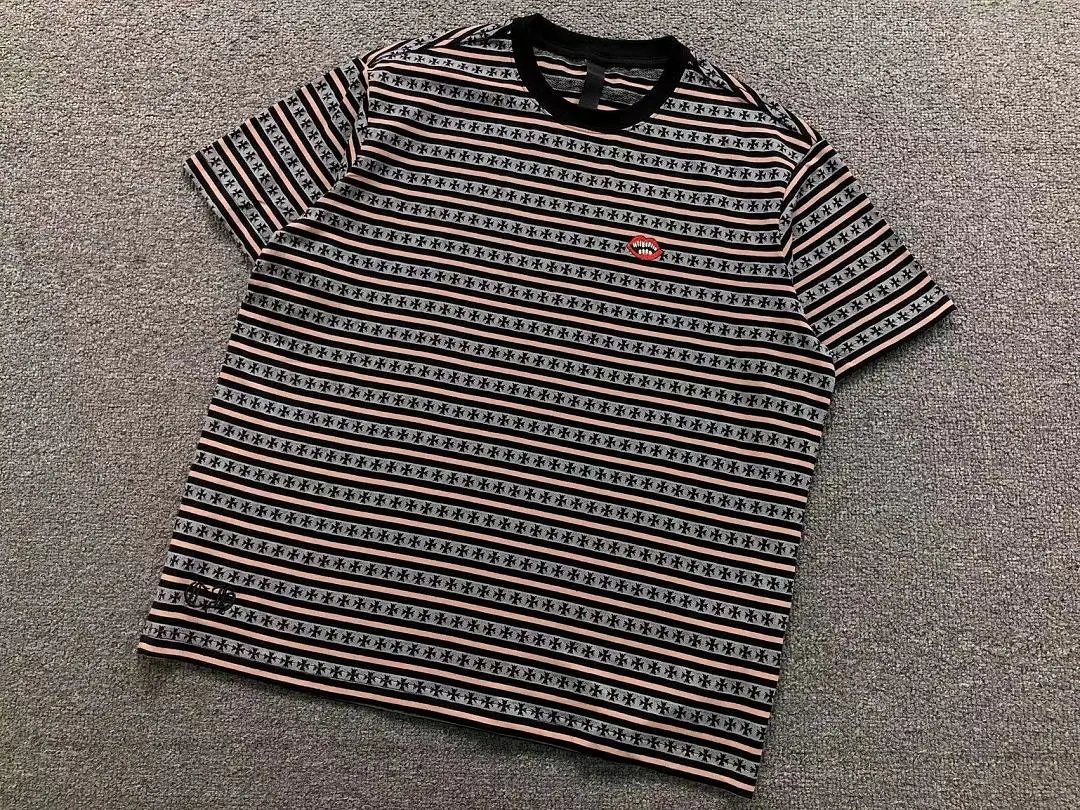 Unbranded T-Shirts Striped short-sleeve crewneck T-shirt image 3