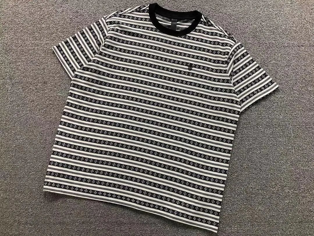 Unbranded T-Shirts Striped short-sleeve crewneck T-shirt image 6