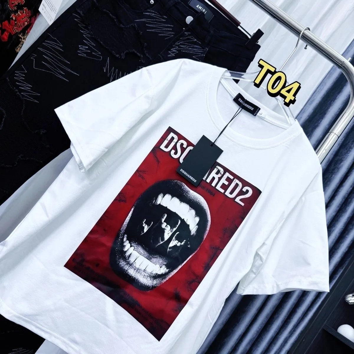 【福利秒发】广州高版本Dsquared2D2次方轻奢短袖红色印花大嘴联名款三标齐全一比一天花板做货人不卡揽收的神支持售后男潮牌没钱也买广州货新款短袖爆款休闲上衣男装高奢t恤衣服重磅d2