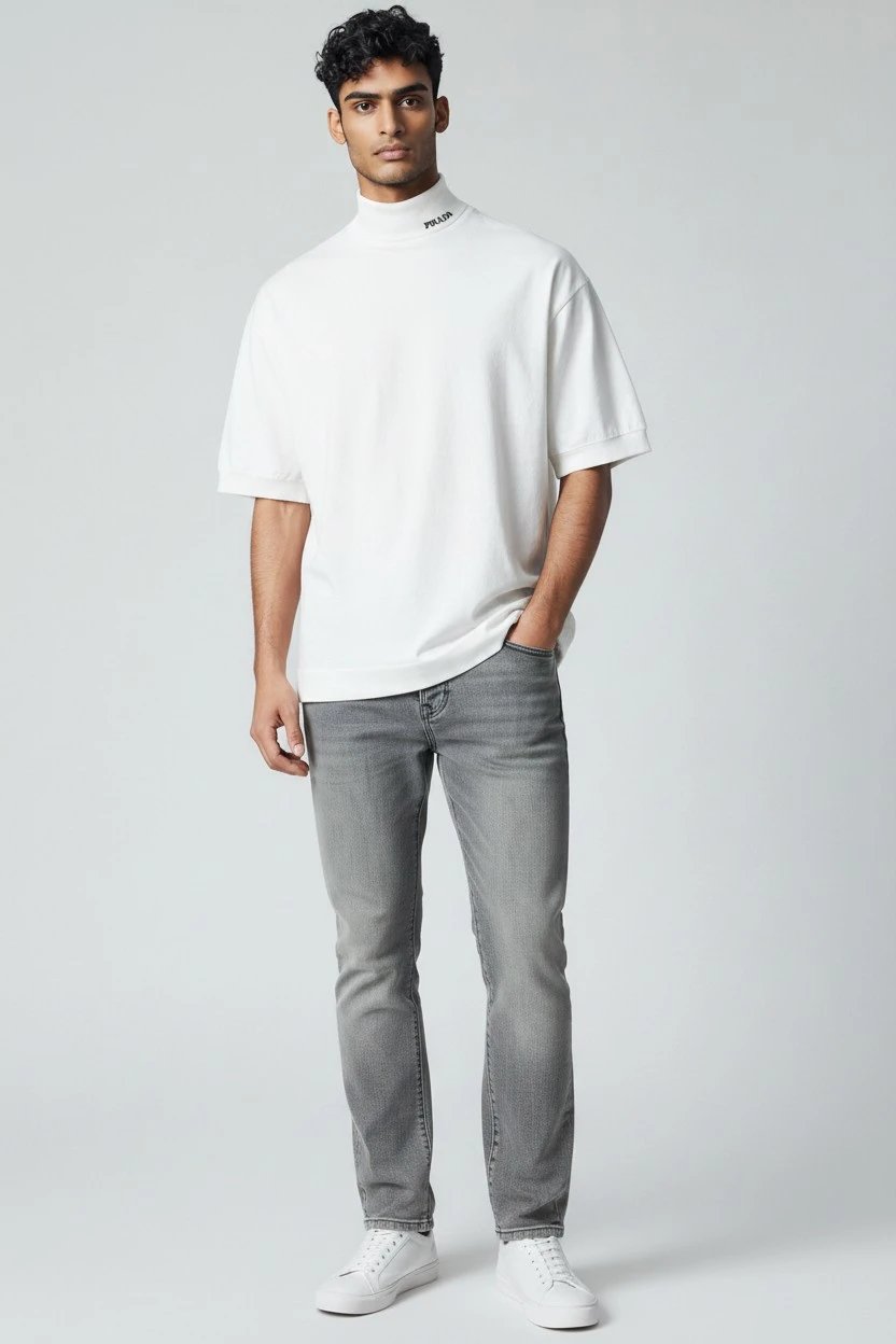 OOTD时尚牛仔裤和针织短袖 — W2CFinds curated find