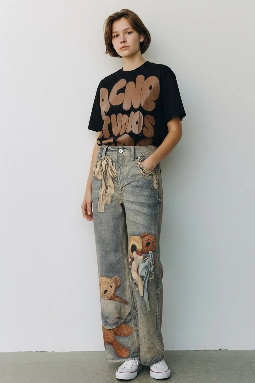 OOTD时尚短袖牛仔裤 — W2CFinds curated find