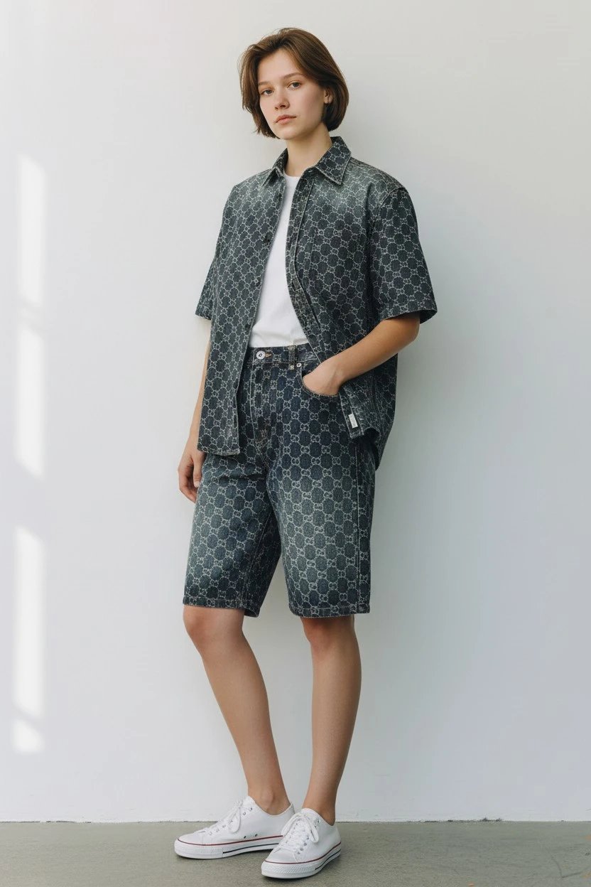 OOTD 时尚牛仔衬衫和牛仔短裤 — W2CFinds curated find