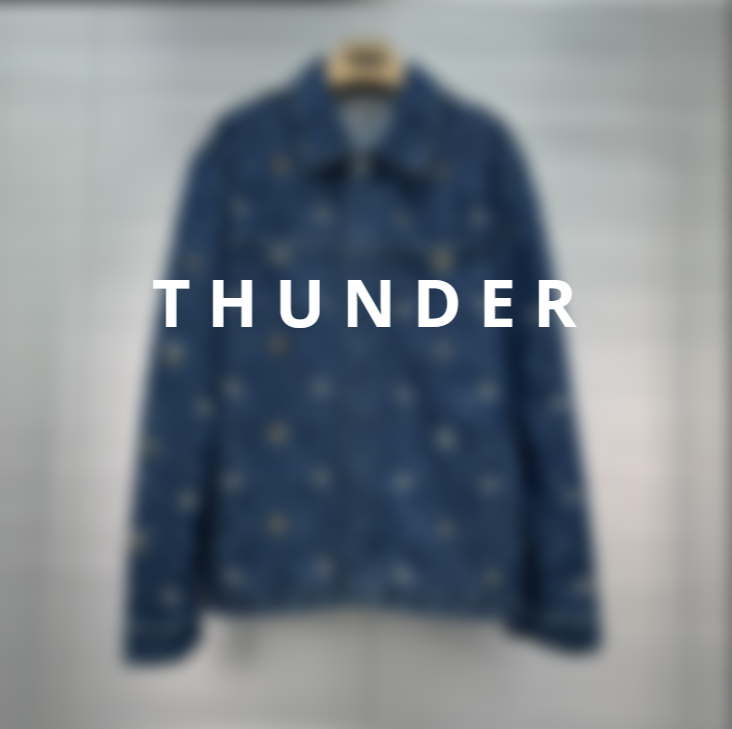 Blue burnt flower embroidered jacket