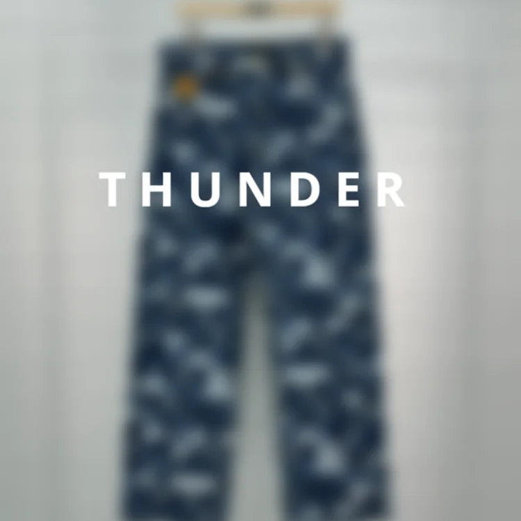 Checked Jacquard Denim Trousers