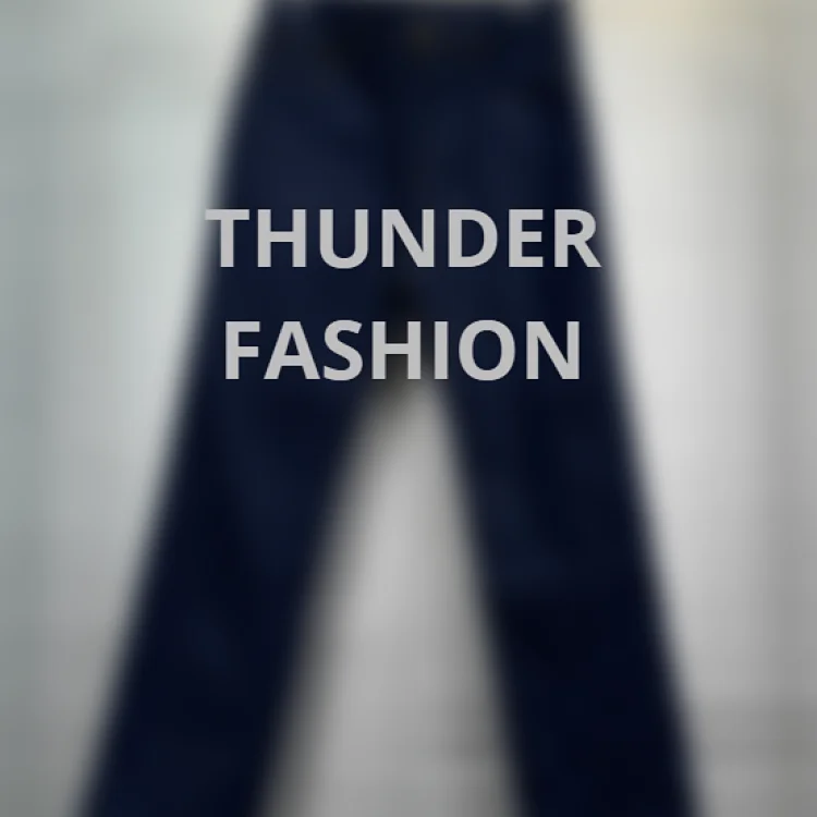 Blue Jacquard Embroidered Long Pants