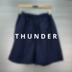 thumbnail for Dark blue shorts with subtle 3D print