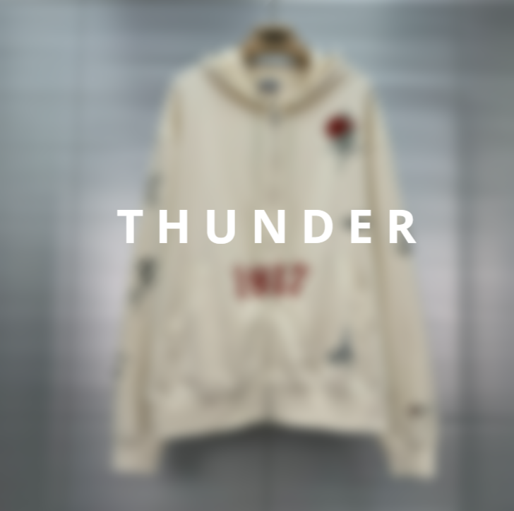 Tattoo Print Zip-Up Hoodie