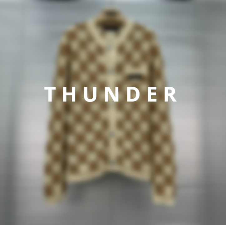 Checkered Knit Cardigan