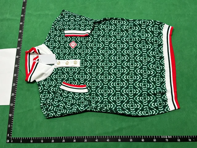 Casablanca Knitwear Collared knit polo top with logo patch product detail image 11