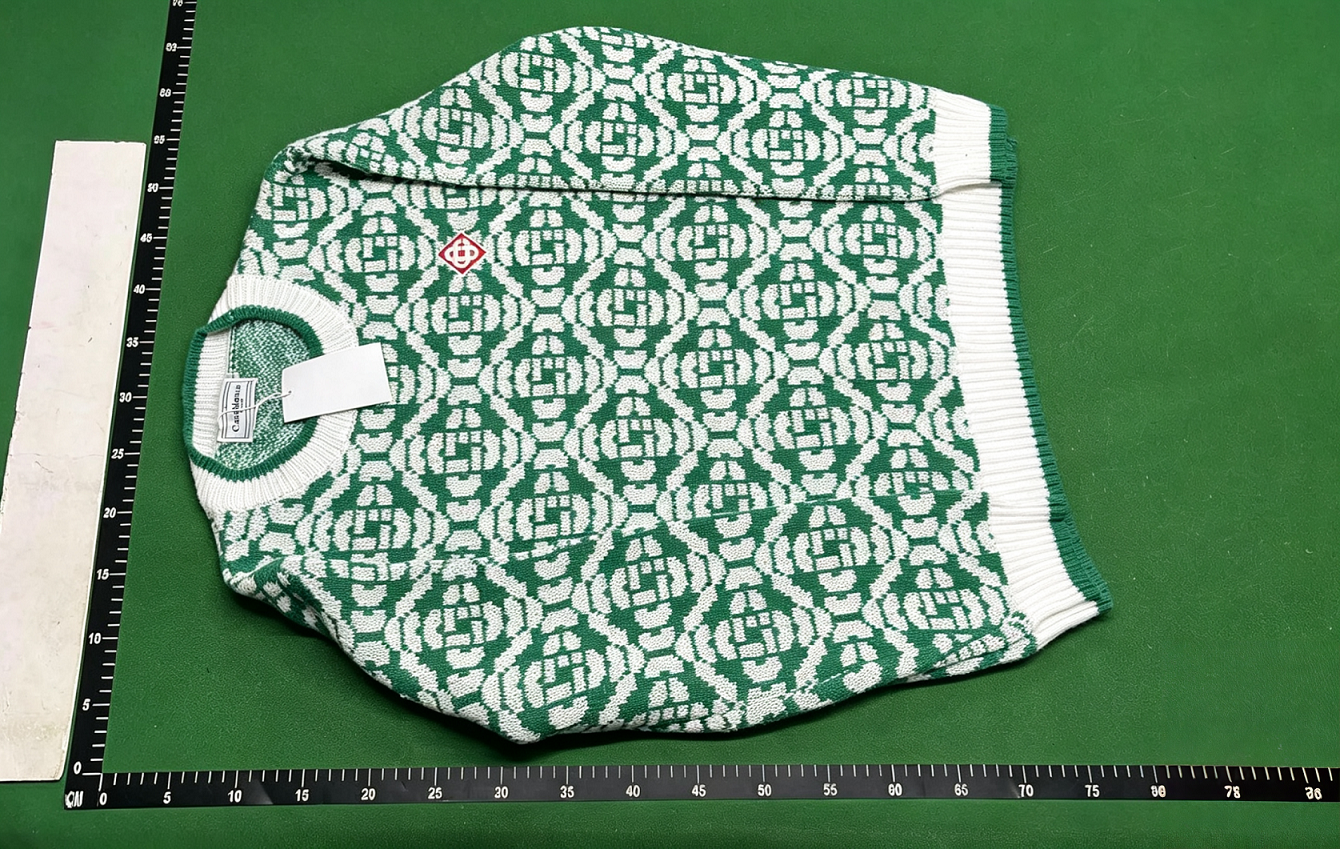 Casablanca Knitwear Collared knit polo top with logo patch image 5