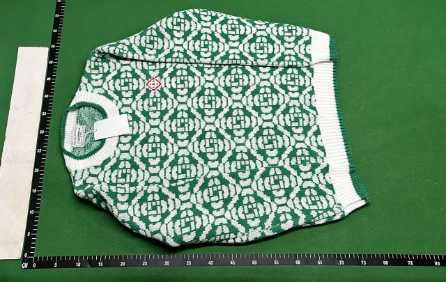 Casablanca Knitwear Collared knit polo top with logo patch product detail image 5